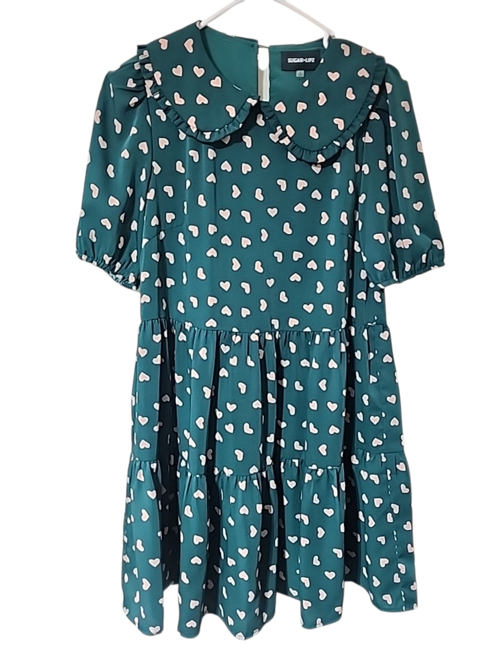 Sugar Lips Puff Sleeves Mini Dress. Small - Picture 4 of 6